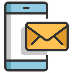smartphone email line color icon