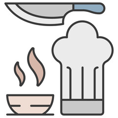 Chef line color icon