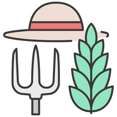 Farmer line color icon