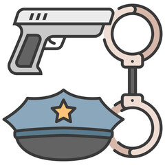 Police line color icon