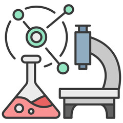 Scientist line color icon