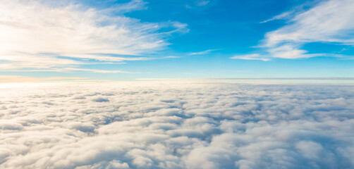 Blue, clear sky between the white clouds