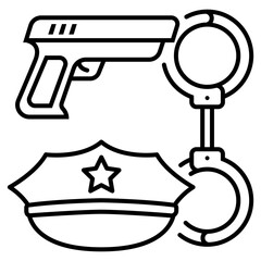Police outline icon