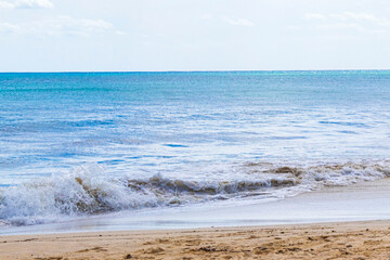 Tropical mexican beach clear turquoise water Playa del Carmen Mexico.