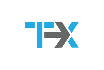 Creative TX letter with arrow. Modern XT Logo Design for business