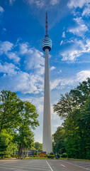 Fototapeta premium TV Tower Building (216.6 meters high) in Stuttgart, Germany. Baden-Württemberg, Germany, Europe