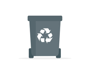 Black garbage bin, Trash, rubbish dumpster logo design. Plastic, metal dustbinvector. Wheelie trash bin design and illustration.
