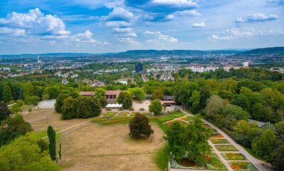 Fototapeta na wymiar Stuttgart, Höhenpark Killesberg, tower, city view. Baden-Württemberg, Germany, Europe