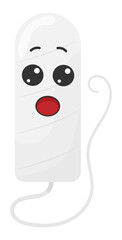 Sticker funny tampon with kawaii emotions. Flat illustration of tampons with emotions isolated without background.