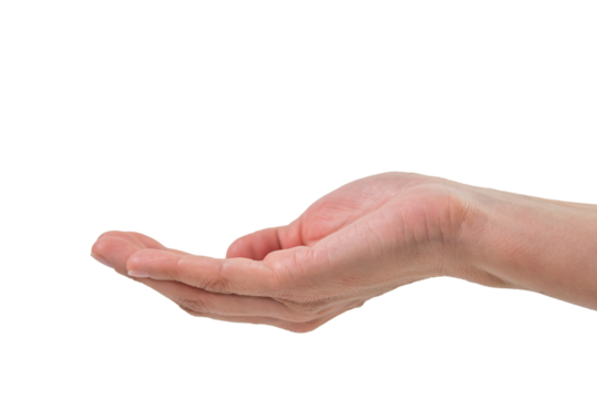 delicate hand receiving, circular shape