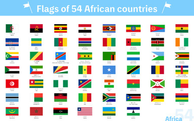 世界の国旗　アフリカの54か国セット