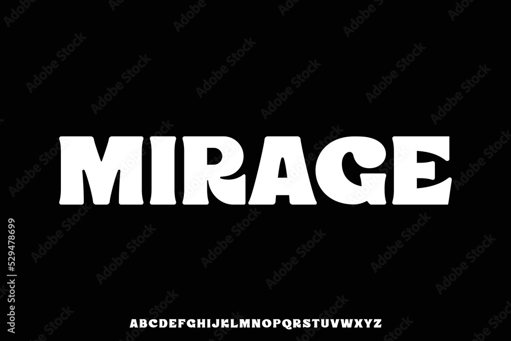 Poster unique bold groovy font vector retro style