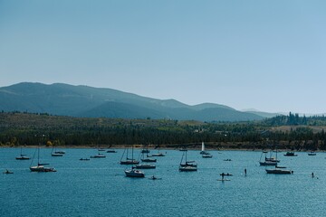 Sailboats on Lake Dillon in Colorado.