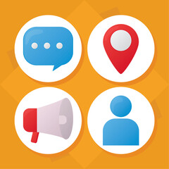 social media icon collection design