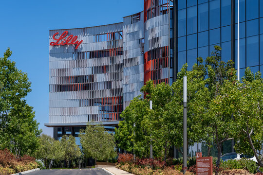 San Diego, California, USA - July 9, 2022: Lilly Biotechnology Center in San Diego, California, USA. Eli Lilly and Company is an American pharmaceutical company. 
