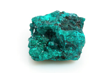 Fototapeta premium Natural natural stone green dioptase on a white background