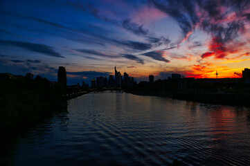 Fototapeta premium sunset in the city