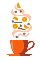 Herbata zimowa, pomarańcza, cynamon, anyż
 - obrazy, fototapety, plakaty