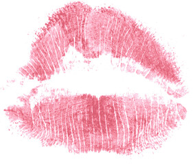 pink kissing lips