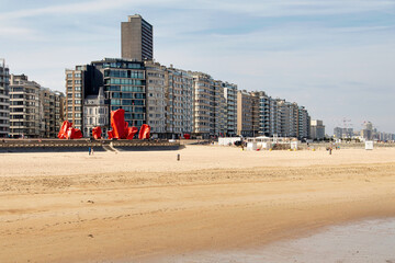 coast line of the city of ostend, Belgium