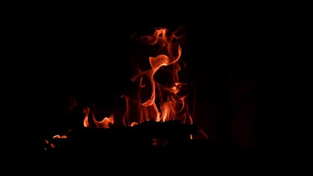 Barbecue fire in the darkness