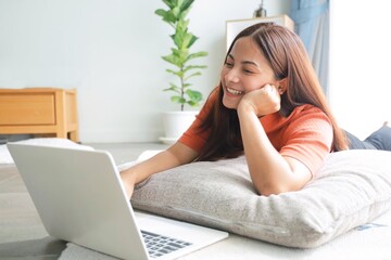 woman using laptop