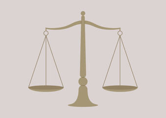 Antique metal scales, Righteousness and justice concept, balance and equality