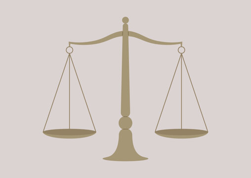 Antique Metal Scales, Righteousness And Justice Concept, Balance And Equality