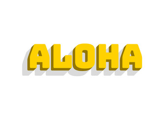 Part of a series of illustrations about greetings in various languages: aloha (Hawaiian). Fancy classy big lettering, isolated.
