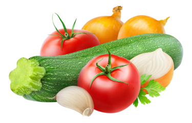 Zucchini, onion and tomato sauté ingredients