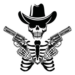 Halloween Cowboy skull logo