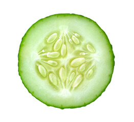 One slice of cucumber cut out
