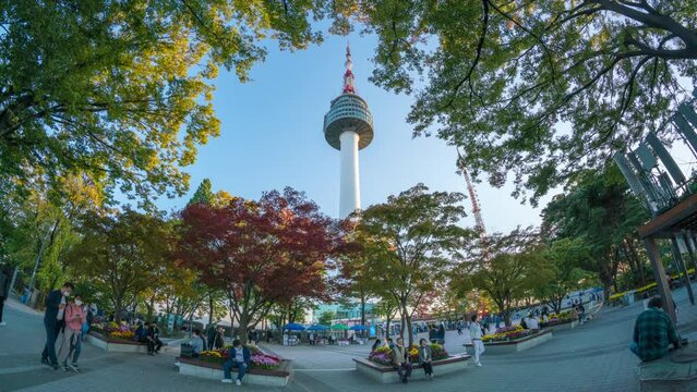 Time-lapse of Seoul and Namsan Mountain, South Korea : Seoul, Korea, 25 December 2024