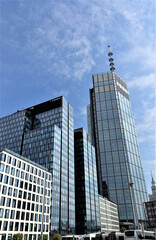 Fototapeta na wymiar Business center of Warsaw with skyscraper
