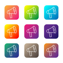 Set of gradient color megaphone icons. Suitable for website, mobile apps, and social media elements. Suitable for website, mobile apps, and social media elements. 