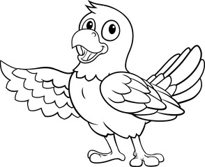 Parrot Macaw Bird Cartoon Coloring Mascot