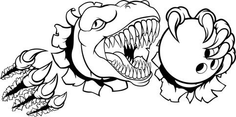 Dinosaur Bowling Player Animal Sports Mascot © Christos Georghiou
