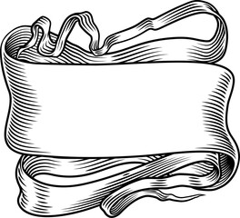 Scroll Banner Paper Ribbon Woodcut Vintage Etching