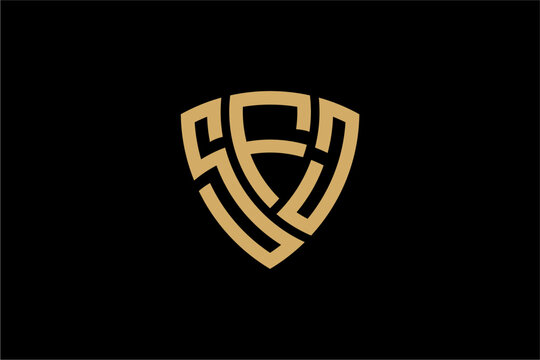 SFJ creative letter shield logo design vector icon illustration