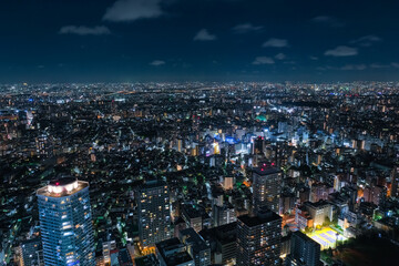 東京都 池袋、サンシャイン60展望台からの北向きの夜景