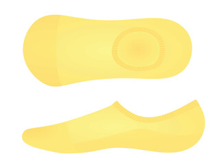 Yellow short sock. vector illustration