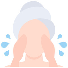 Cleansing face icon. Flat design. For presentation.