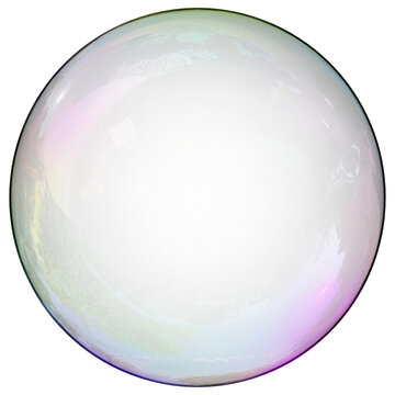 Soap bubble . Png. 3D render.