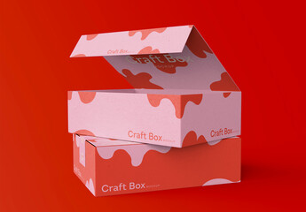 3D Cardboard Postal Boxes Mockup