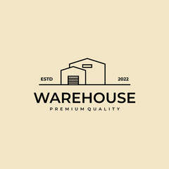 outline warehouse logo vector icon illustration