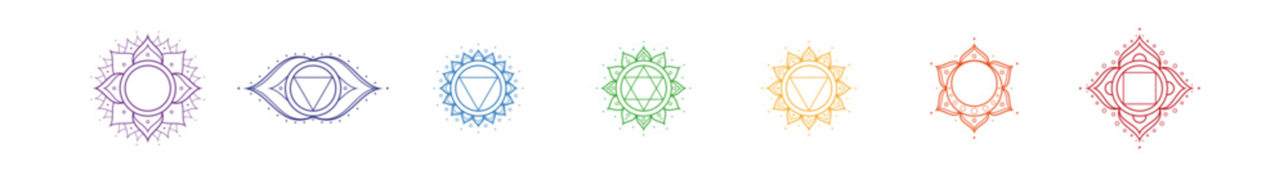 Chakra Symbols Lineart