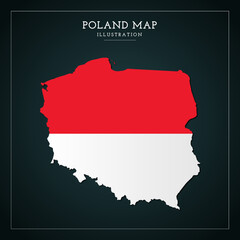 3D Poland Map Vector Illustration
