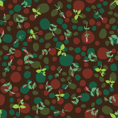 Abstract trendy seamless patterns set with hand drawn colorful shapes and plant