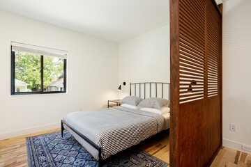 Modern interior staged bed sconces