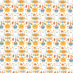 Happy halloween seamless pattern background set. Halloween seamless pattern groovy Retro 90s style. Groovy 90s style cartoon pattern for Halloween.Decoration, wrapping papers, greeting cards, web page